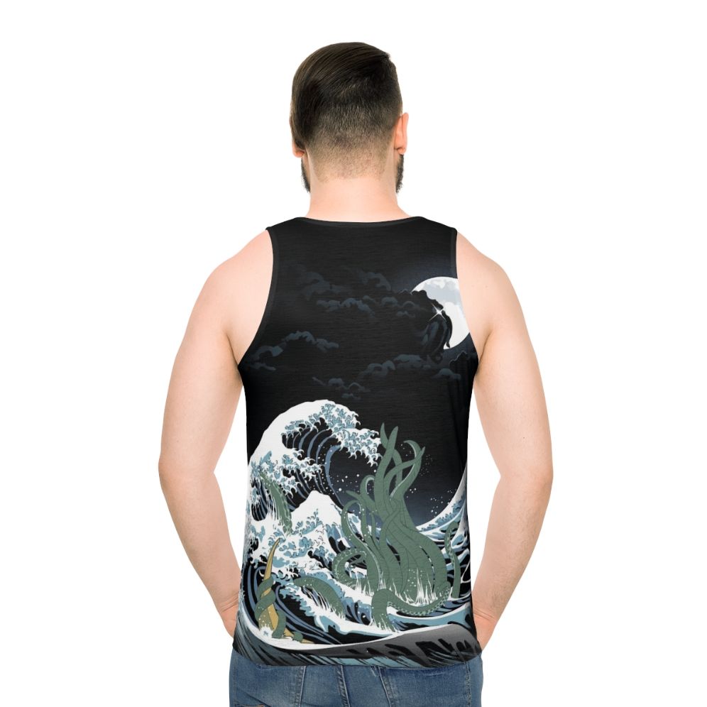 Cthulhu inspired unisex tank top with Japanese art elements