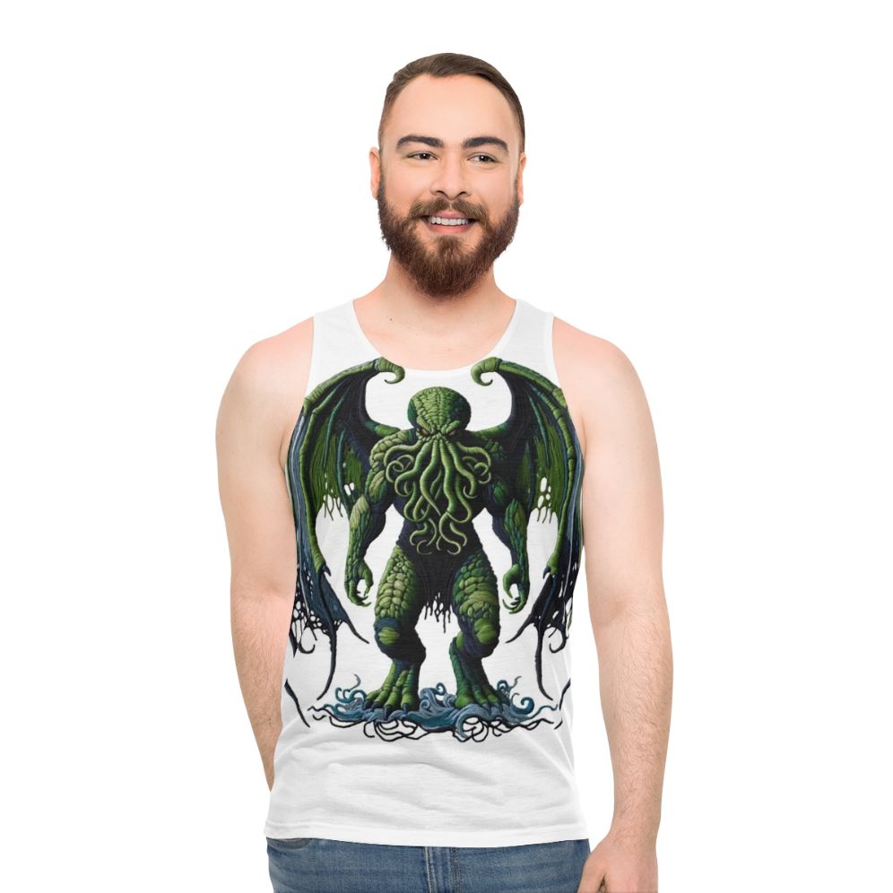 Cthulhu unisex tank top with embroidered legendary creature