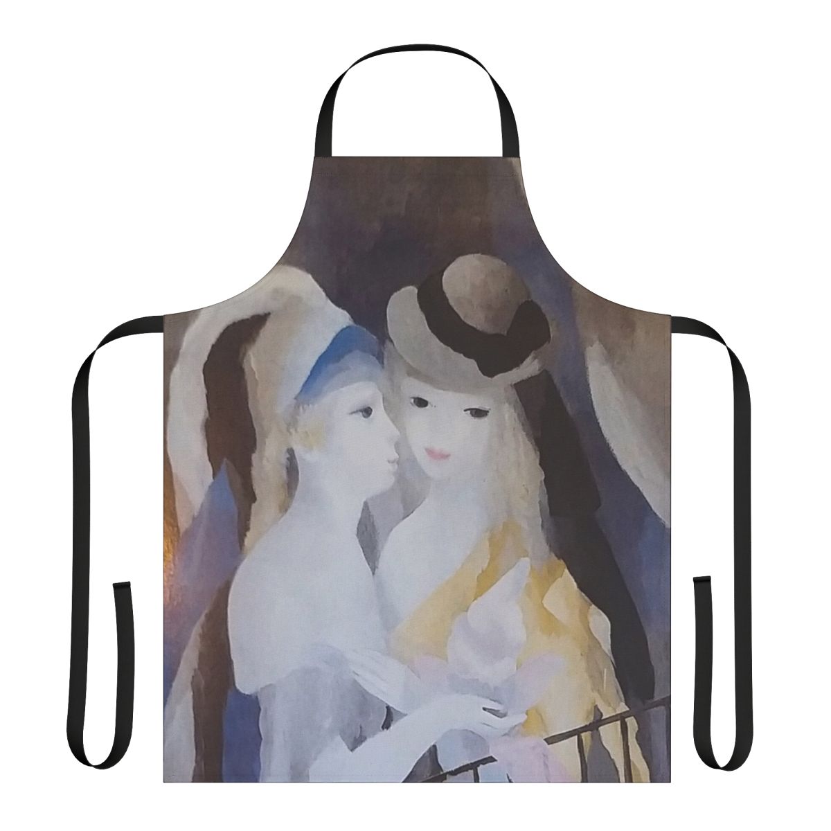 Cubist art apron with a design by French painter Marie Laurencin, known for her depictions of female friendship and relationships.
