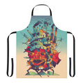 Cubist-style apron featuring elements from the anime film Howl's Moving Castle