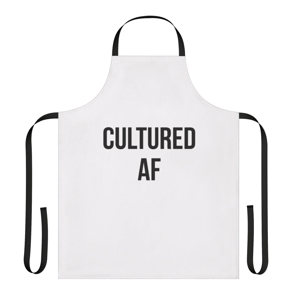 Cultured and Chic Apron with Trendy Phrase Design