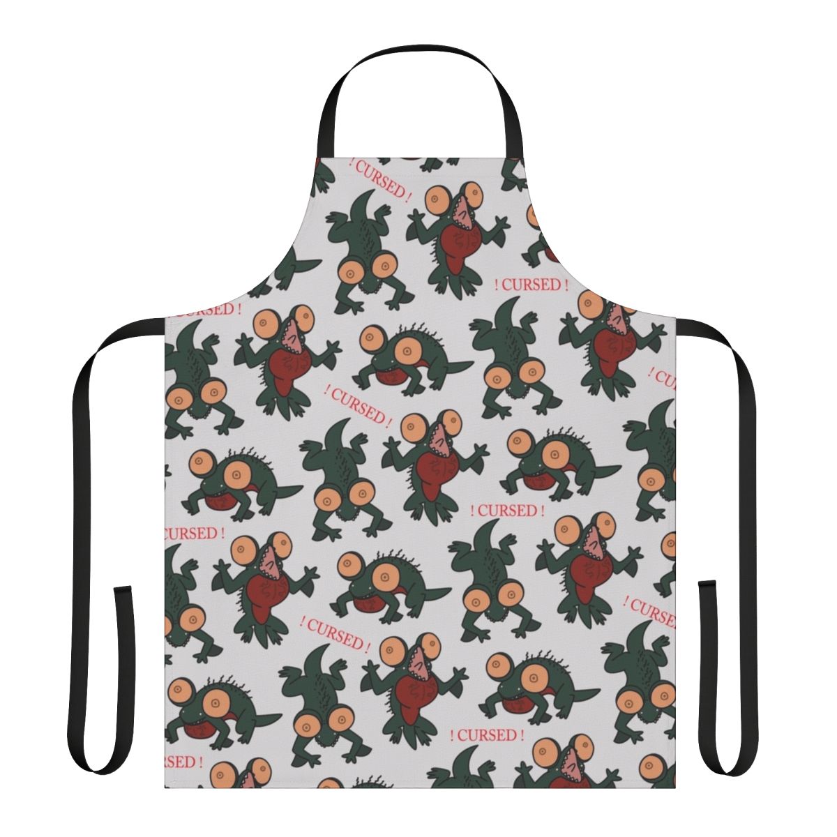 A dark and ominous apron featuring a basilisk, a cursed creature from the Dark Souls video game series.