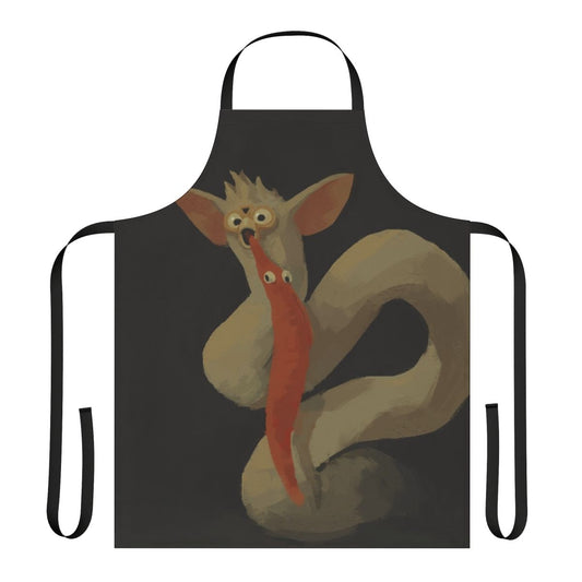 Cursed Furby Apron featuring the iconic image of Saturn Devouring His Son