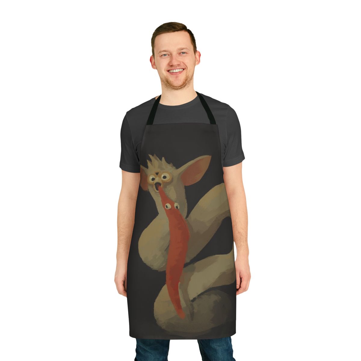 Cursed Furby Apron featuring the iconic image of Saturn Devouring His Son