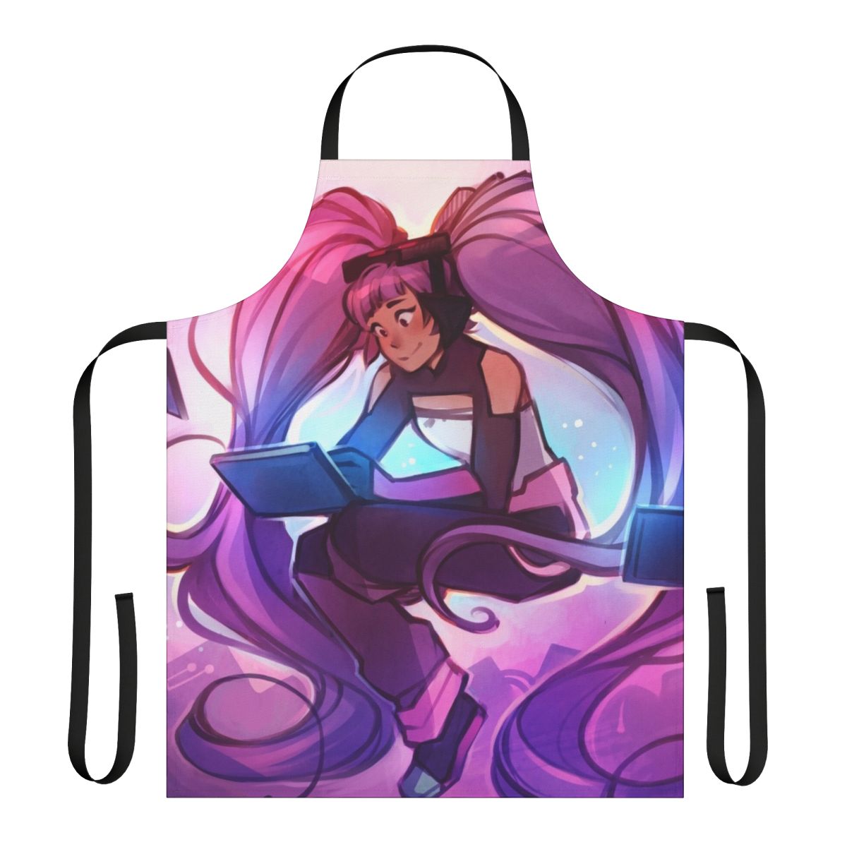 Custom made apron featuring the character Entrapta from the cartoon series.