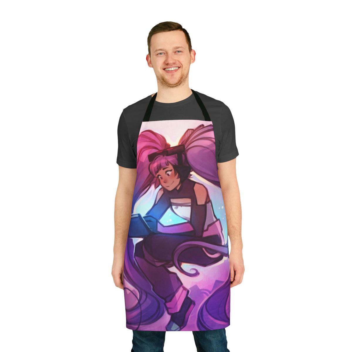 Custom made apron featuring the character Entrapta from the cartoon series.