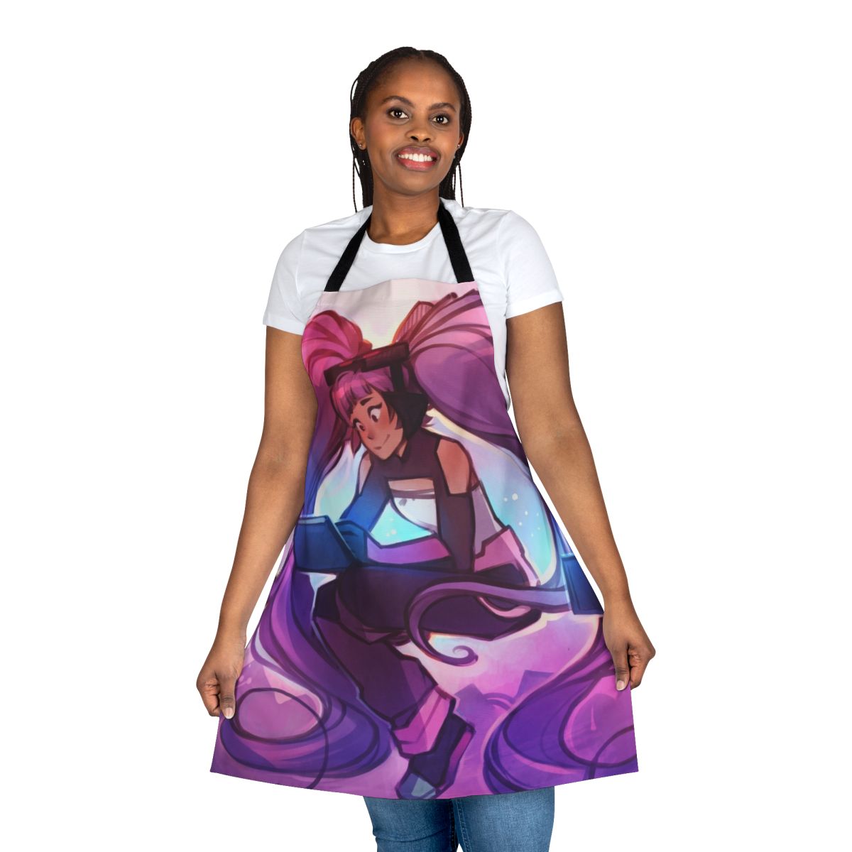 Custom made apron featuring the character Entrapta from the cartoon series.