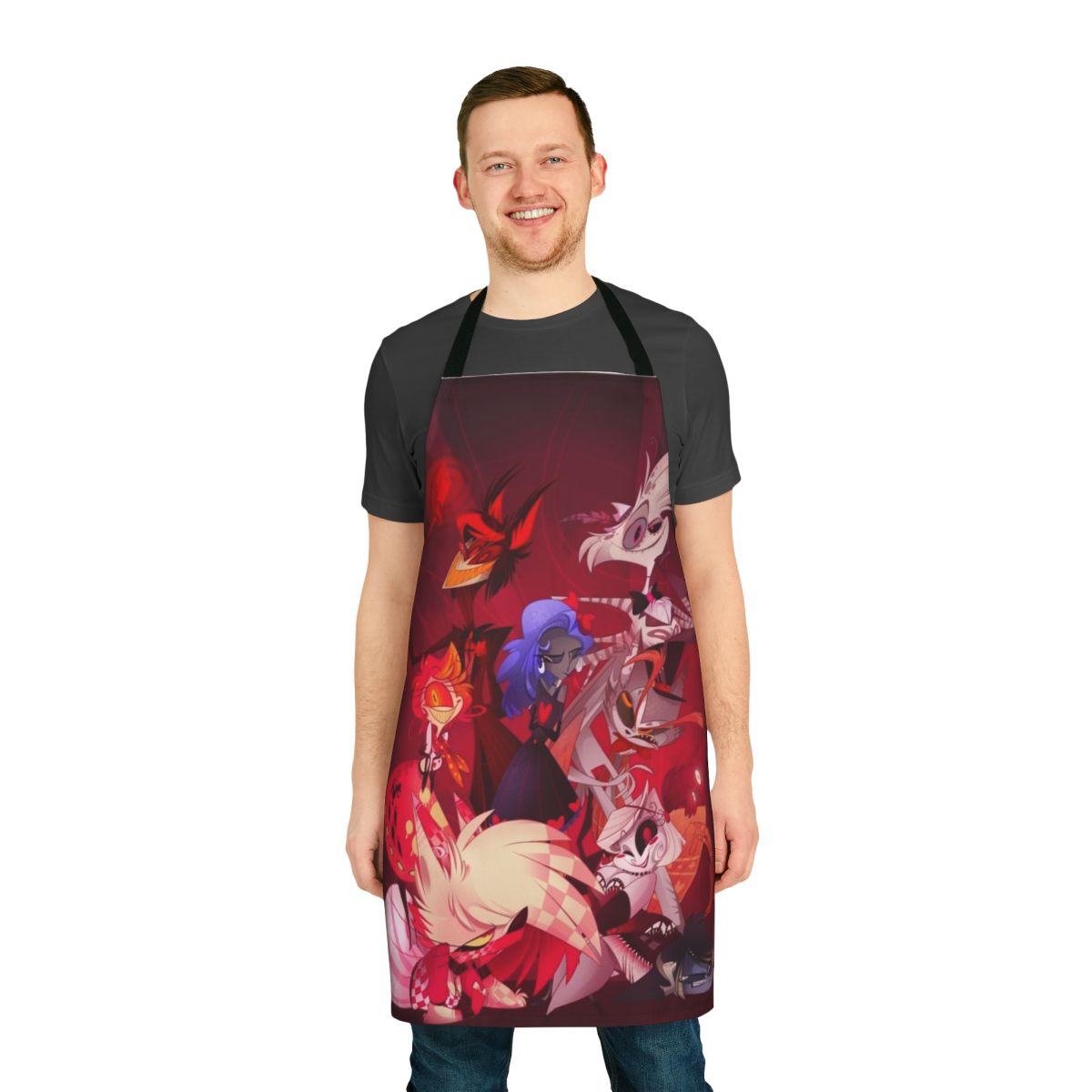 Custom Hazbin Hotel inspired apron featuring the original cast