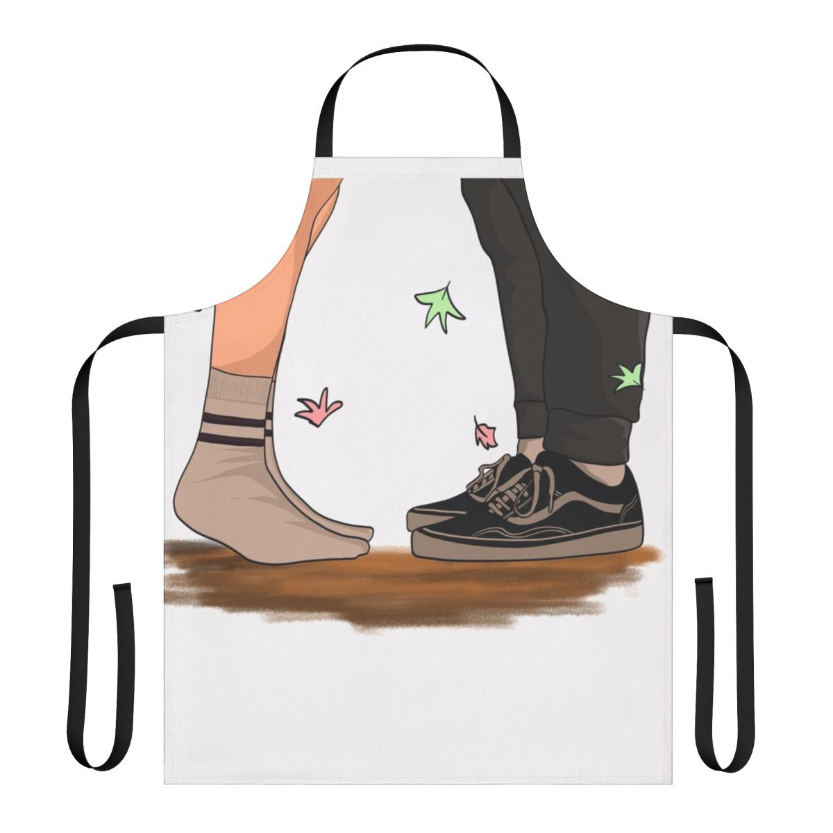 Heartstopper-inspired apron featuring the characters Nick Nelson and Charlie Spring