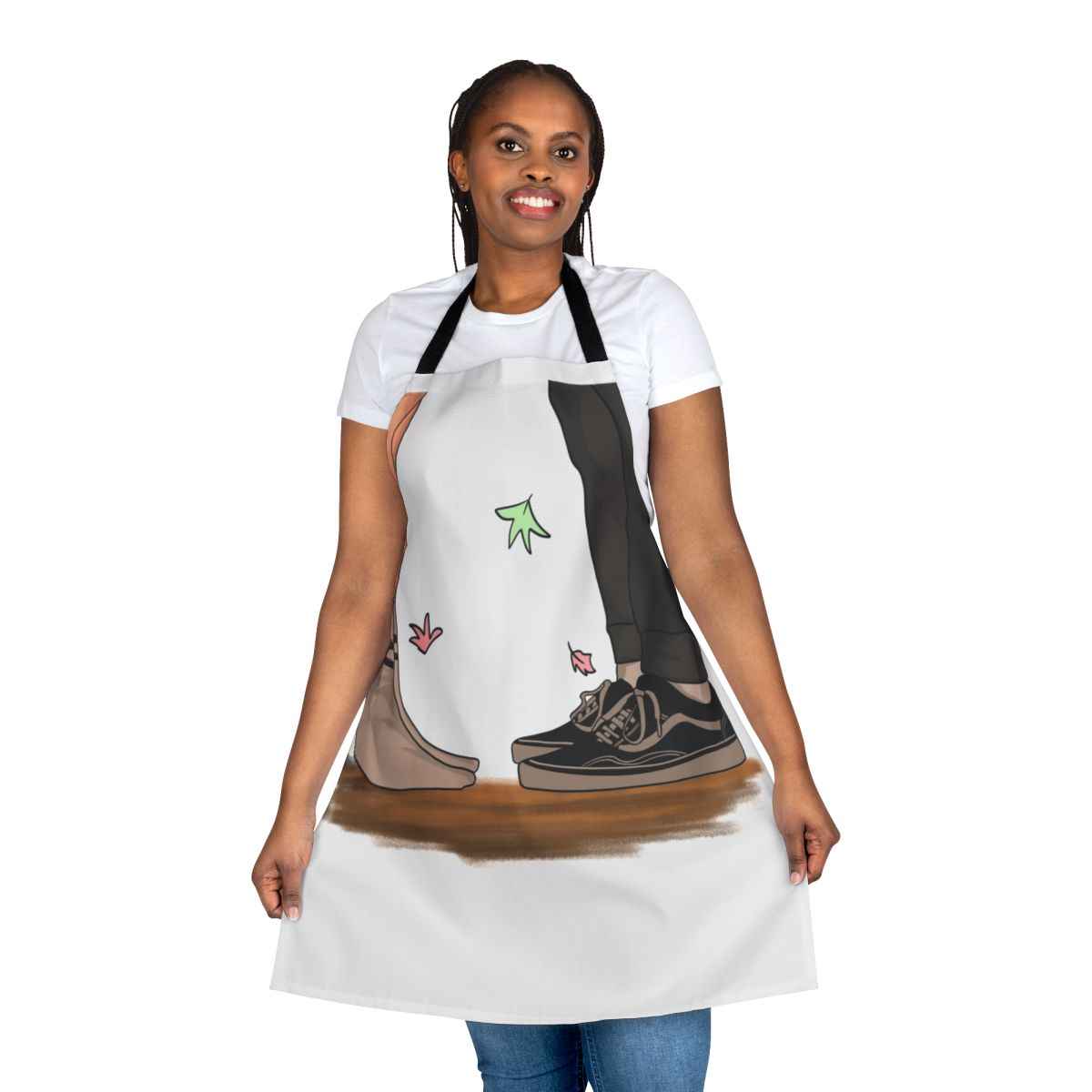 Heartstopper-inspired apron featuring the characters Nick Nelson and Charlie Spring