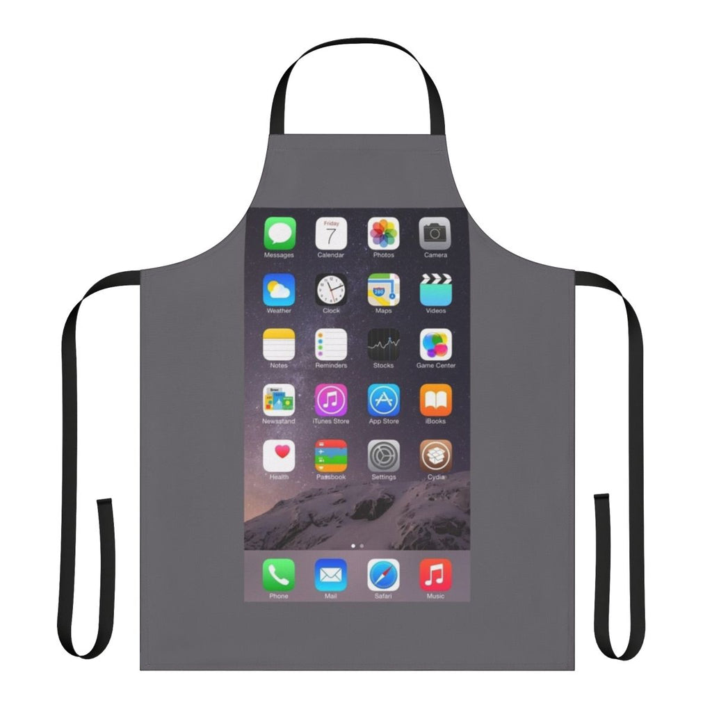 Stylish apron featuring a custom iPhone homescreen design