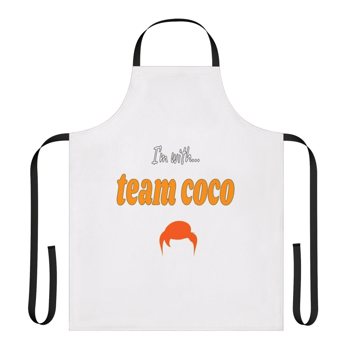 A durable and stylish apron featuring the "I'm With Team Coco" design in a thick font.