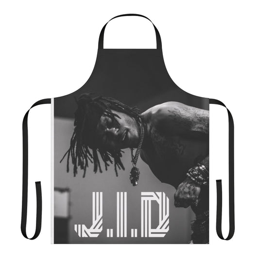 A custom-made apron featuring the likeness of rapper J.I.D, designed for music fans