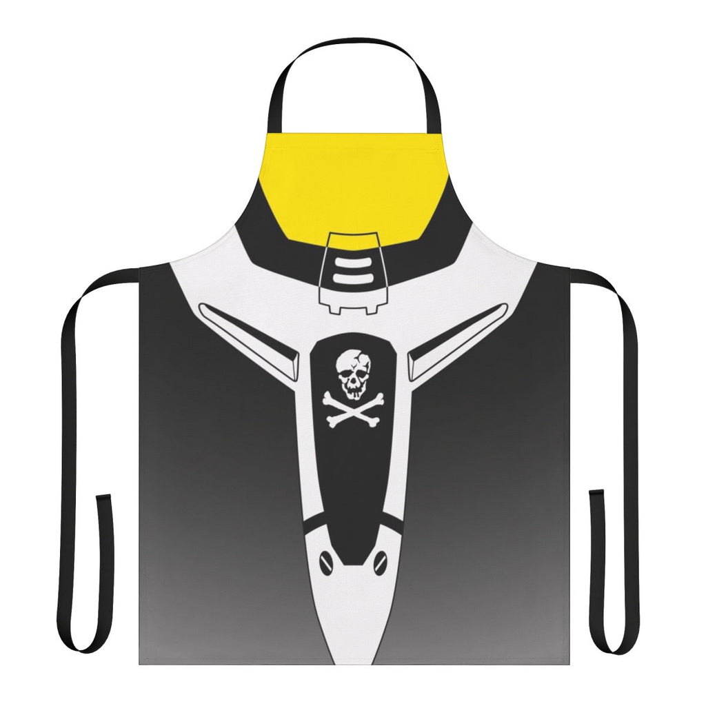 Macross-inspired mecha custom apron with Skull Squadron design