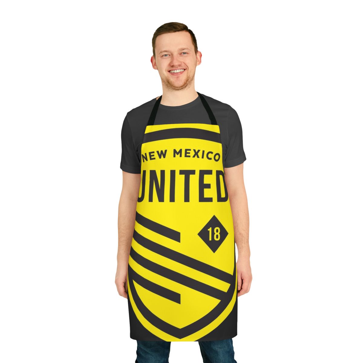 Customized apron featuring the New Mexico United logo and design