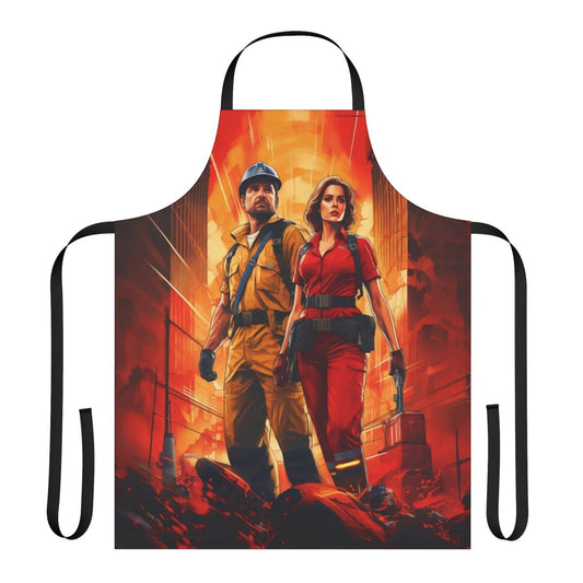 Stranger Things style poster design printed on a high-quality kitchen apron
