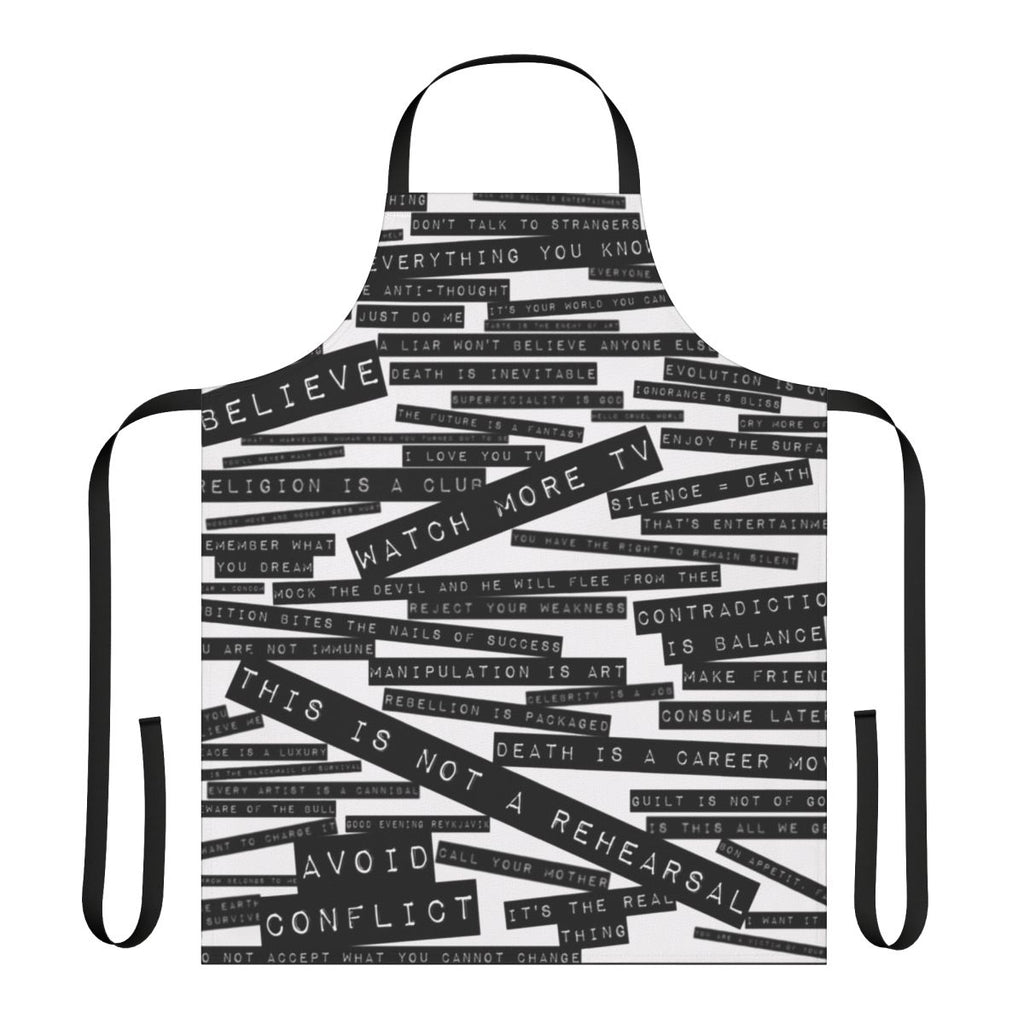 Stylish apron featuring memorable U2 ZooTV tour quotes