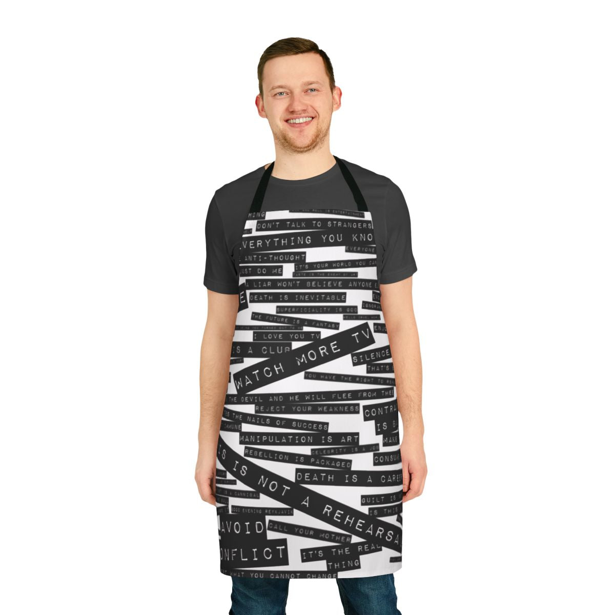 Stylish apron featuring memorable U2 ZooTV tour quotes