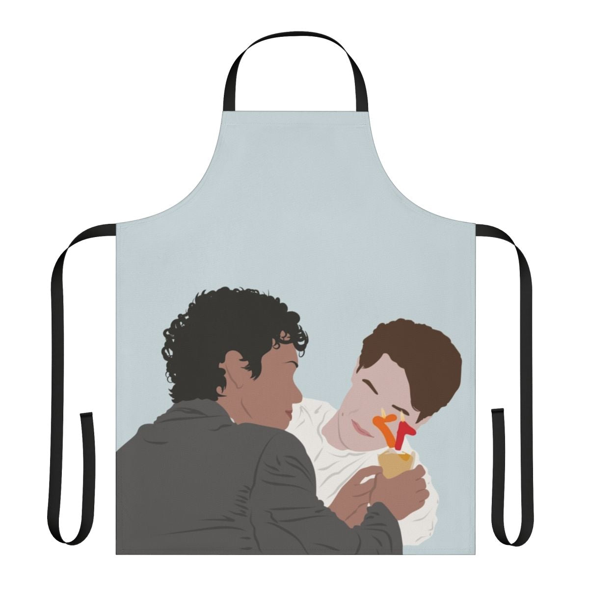 Custom Young Royals-inspired apron featuring line art of Prince Wilhelm and Simon Eriksson
