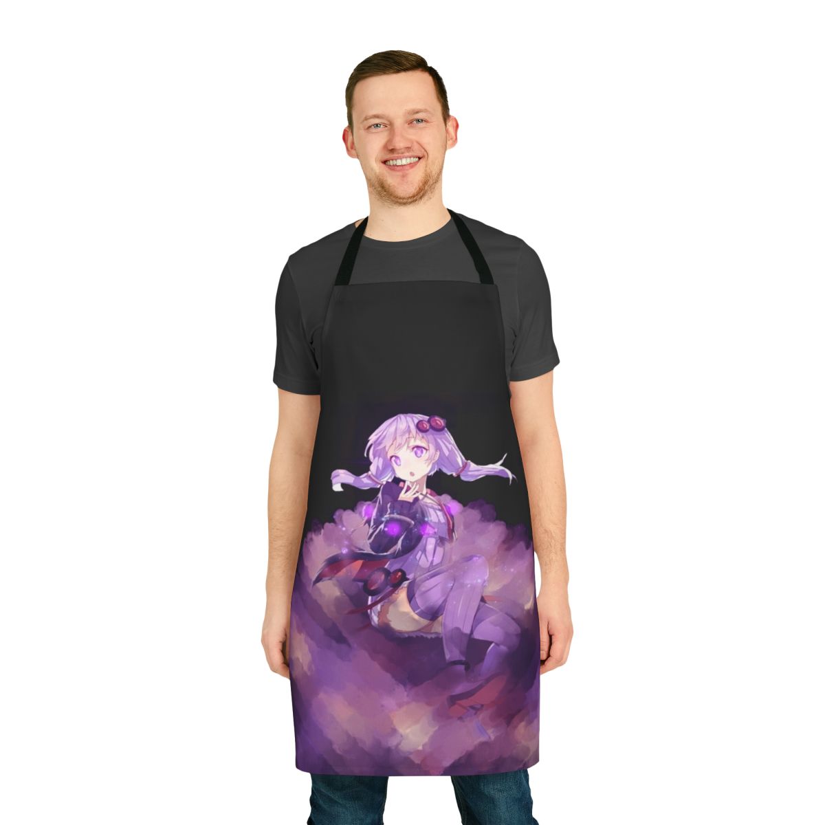 Yuzuki Yukari-themed custom apron with anime and vocaloid elements