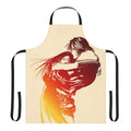 Apron with fantasy-inspired logo design, featuring characters from the Final Fantasy video game series