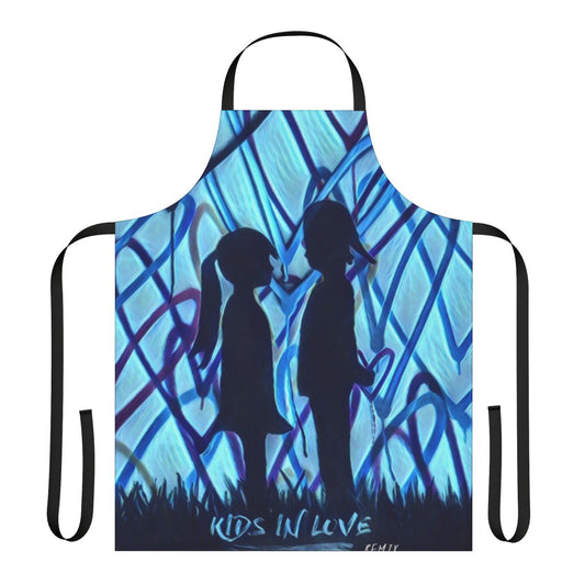 Customizable apron featuring a music festival theme for kids