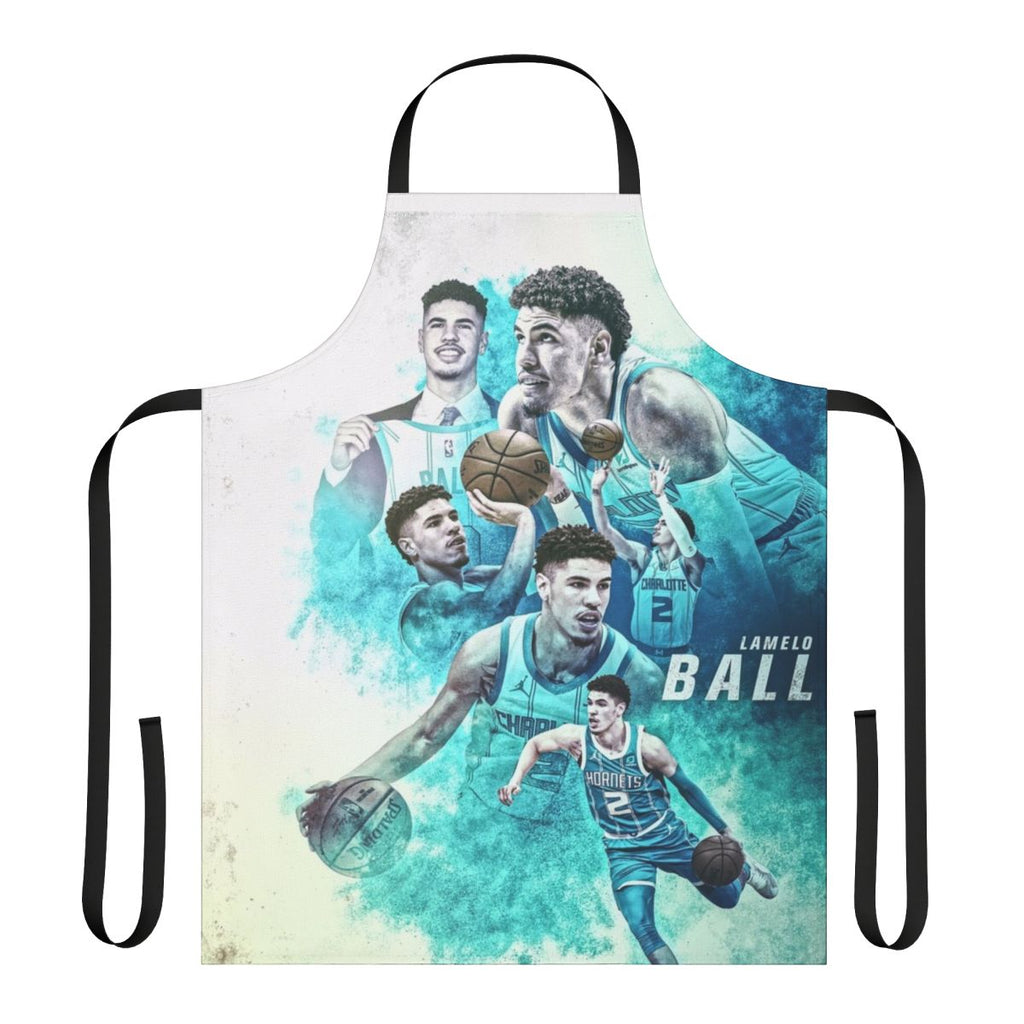 Vibrant Lamelo Ball-themed apron with basketball graphics and design