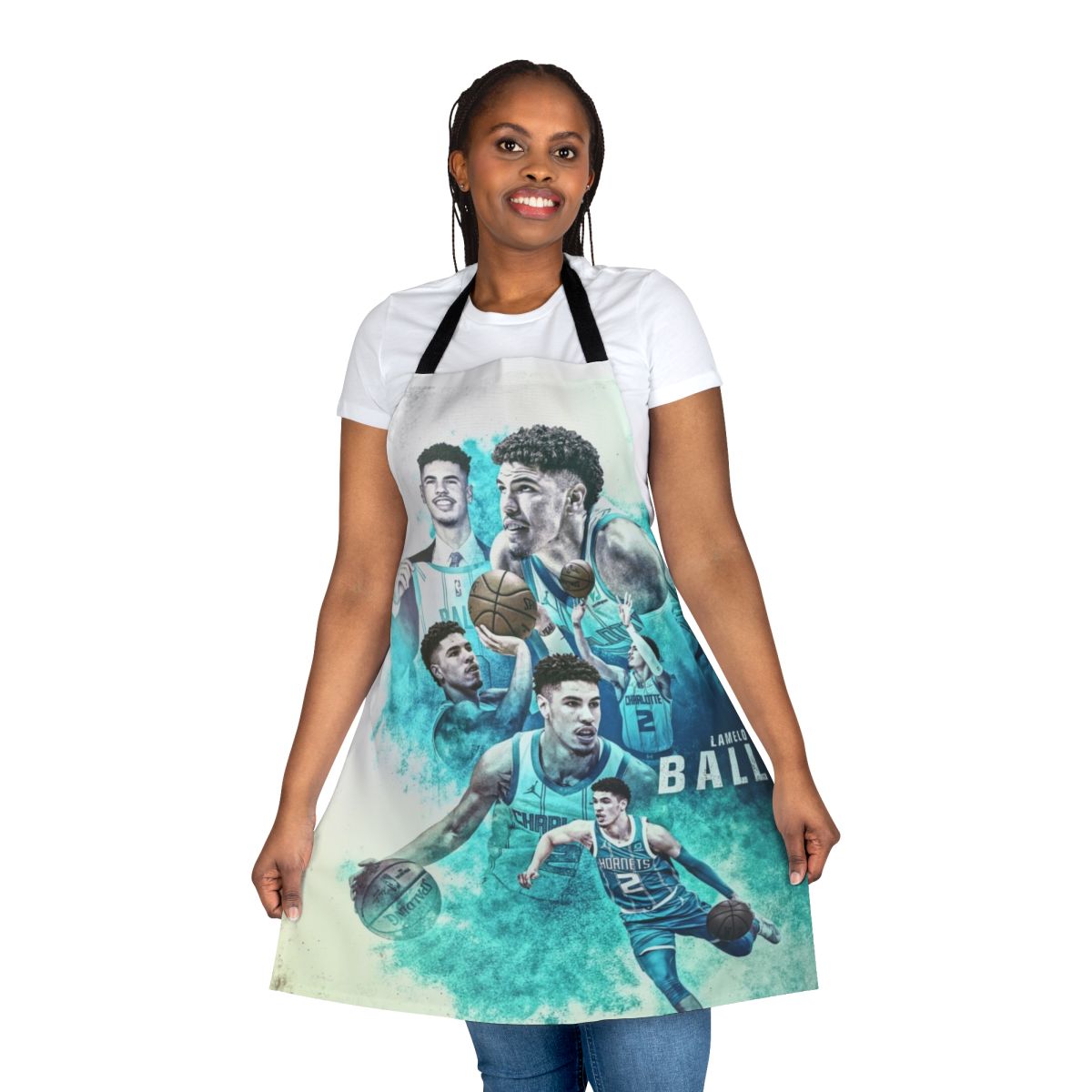 Vibrant Lamelo Ball-themed apron with basketball graphics and design