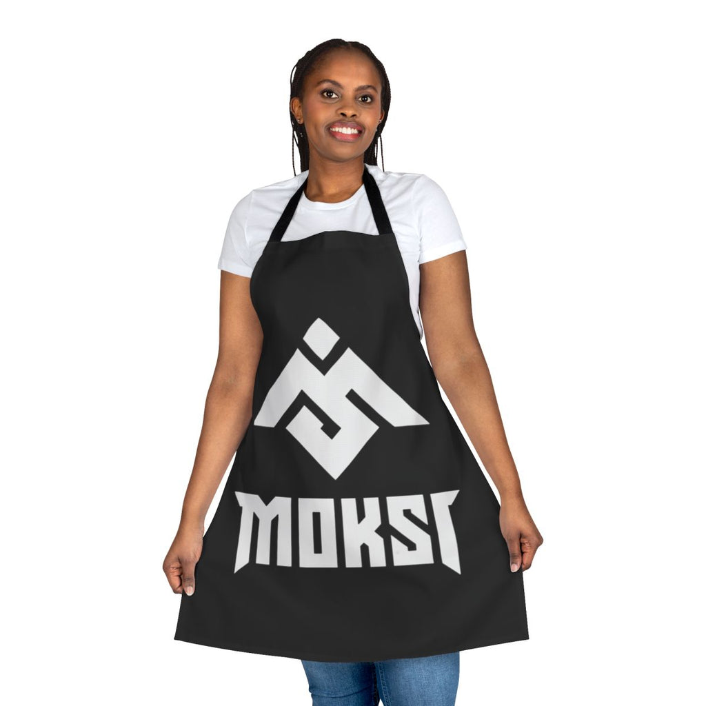 Moksi logo printed on a high-quality cooking apron