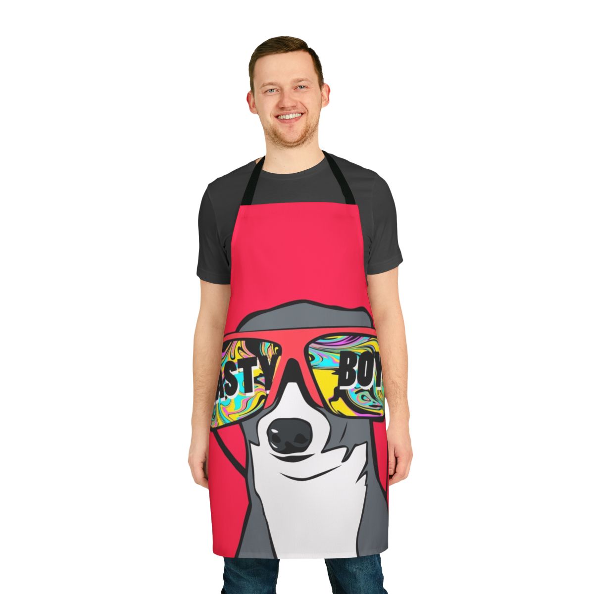 Customizable apron featuring a "Nasty Kermit" design, a popular meme from internet culture.