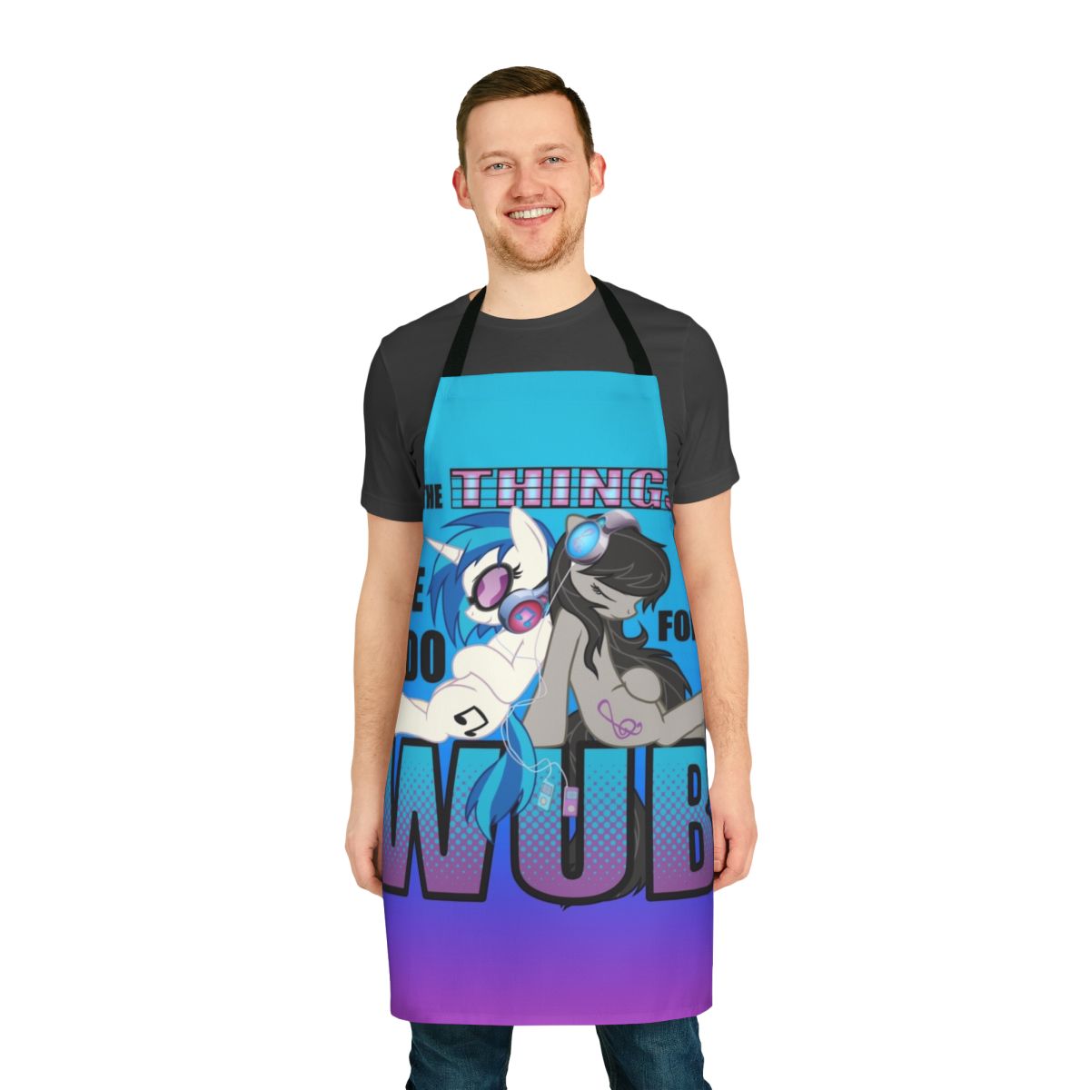 Octavia Vinyl Scratch-inspired apron featuring a custom design