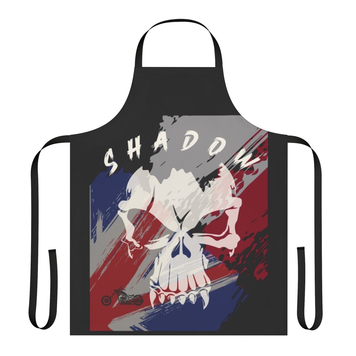 Stylish skull-themed apron for motorcycle riders and enthusiasts