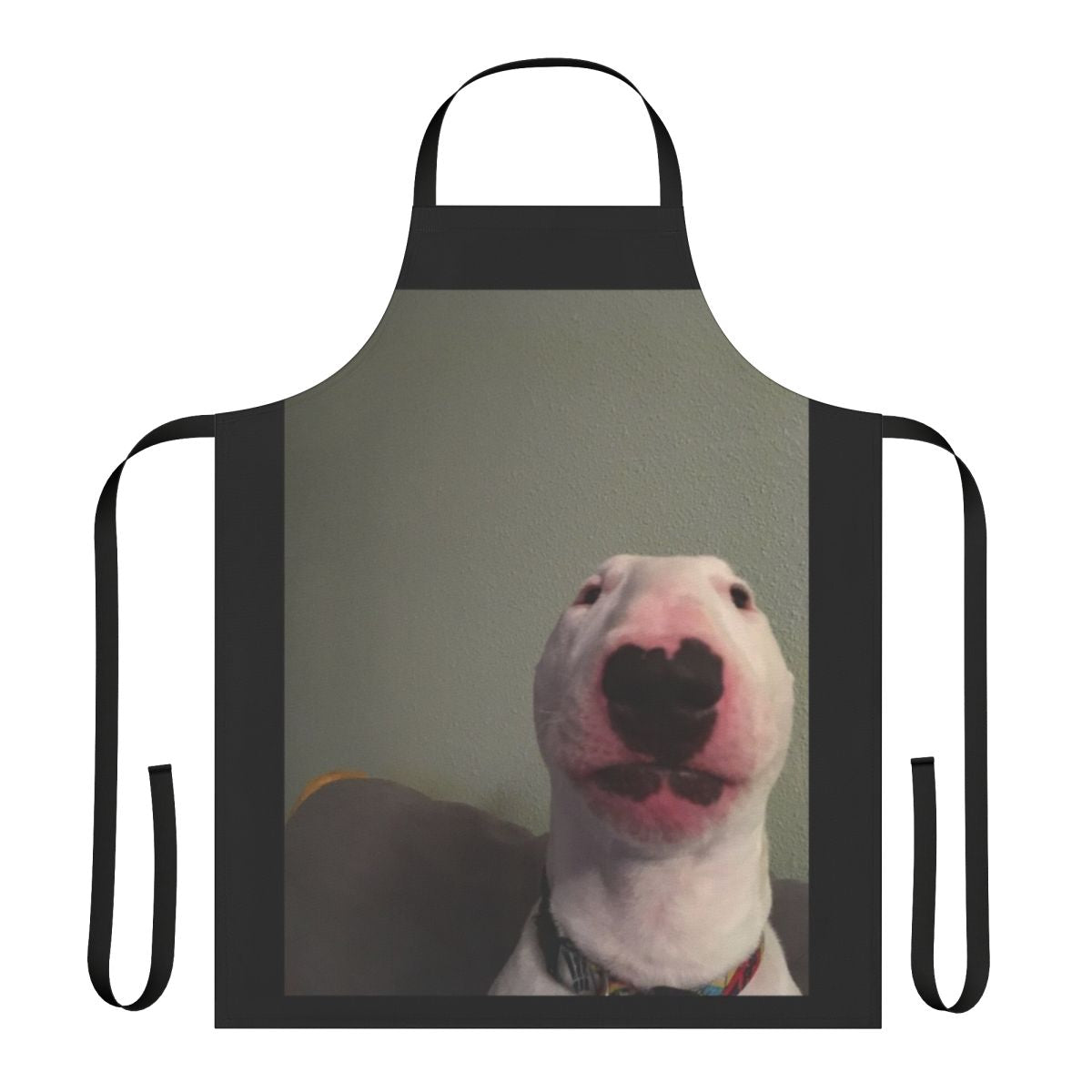 Illustration of a dog wearing an apron with the popular Walter meme design