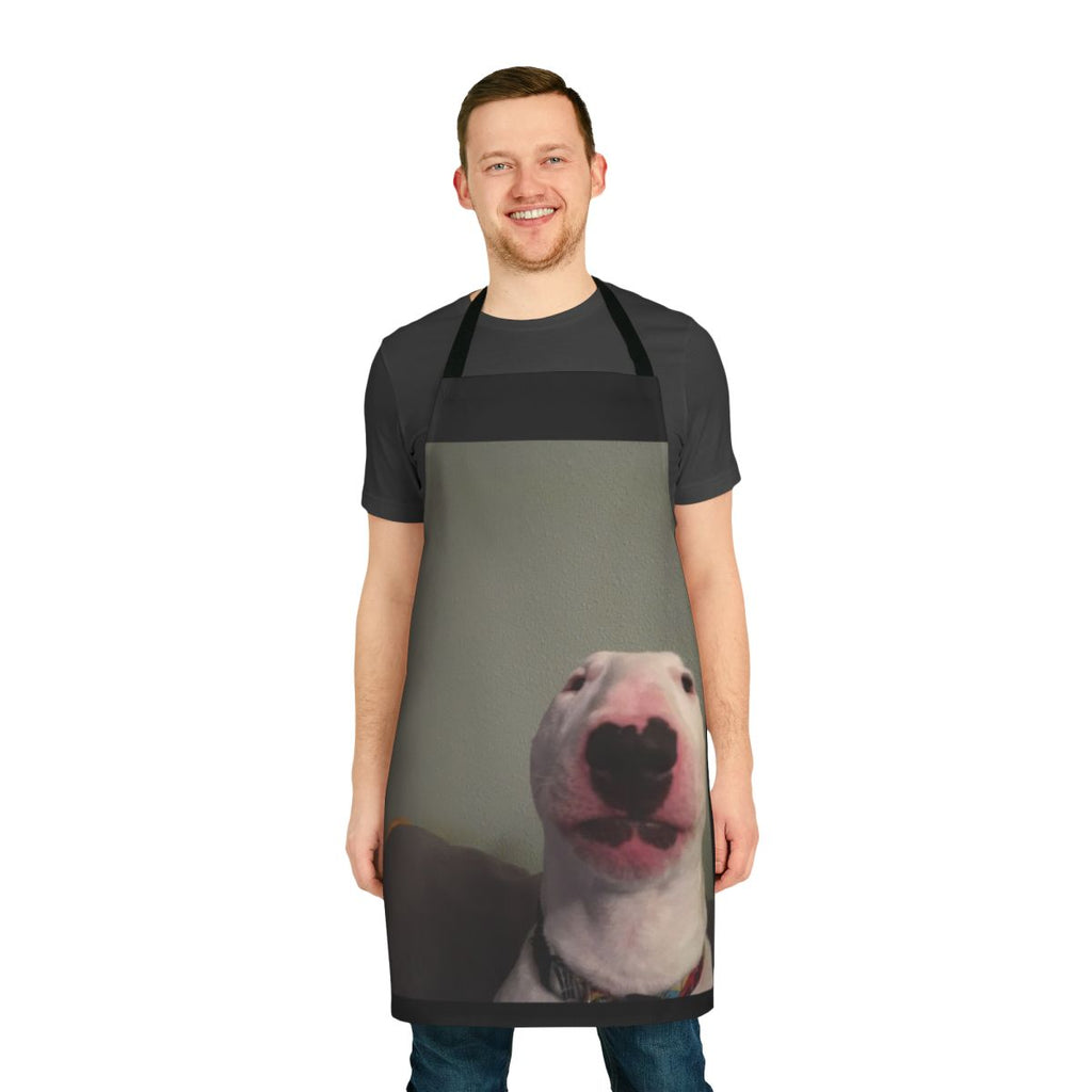 Illustration of a dog wearing an apron with the popular Walter meme design