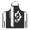 White shirt apron with cyberwear-inspired graphic design, suitable for furry and VR chat communities