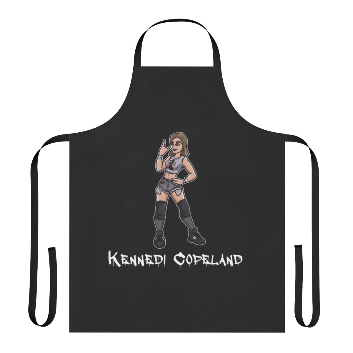 Custom wrestling apron featuring Kennedi Copeland design