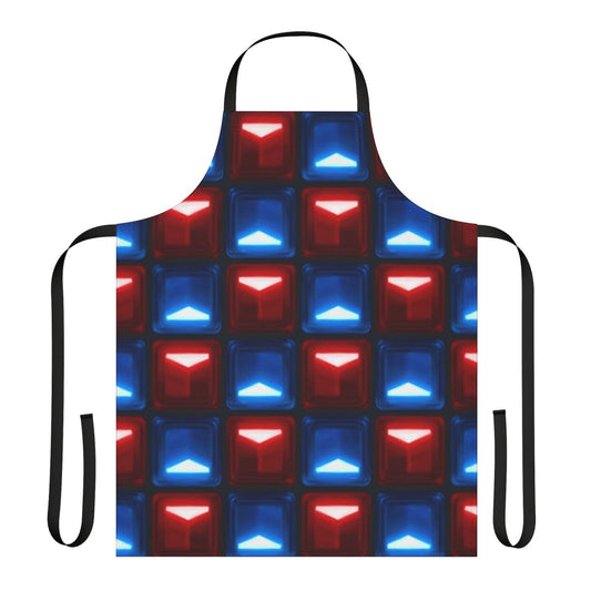 Beat Saber-inspired apron with custom block patterns