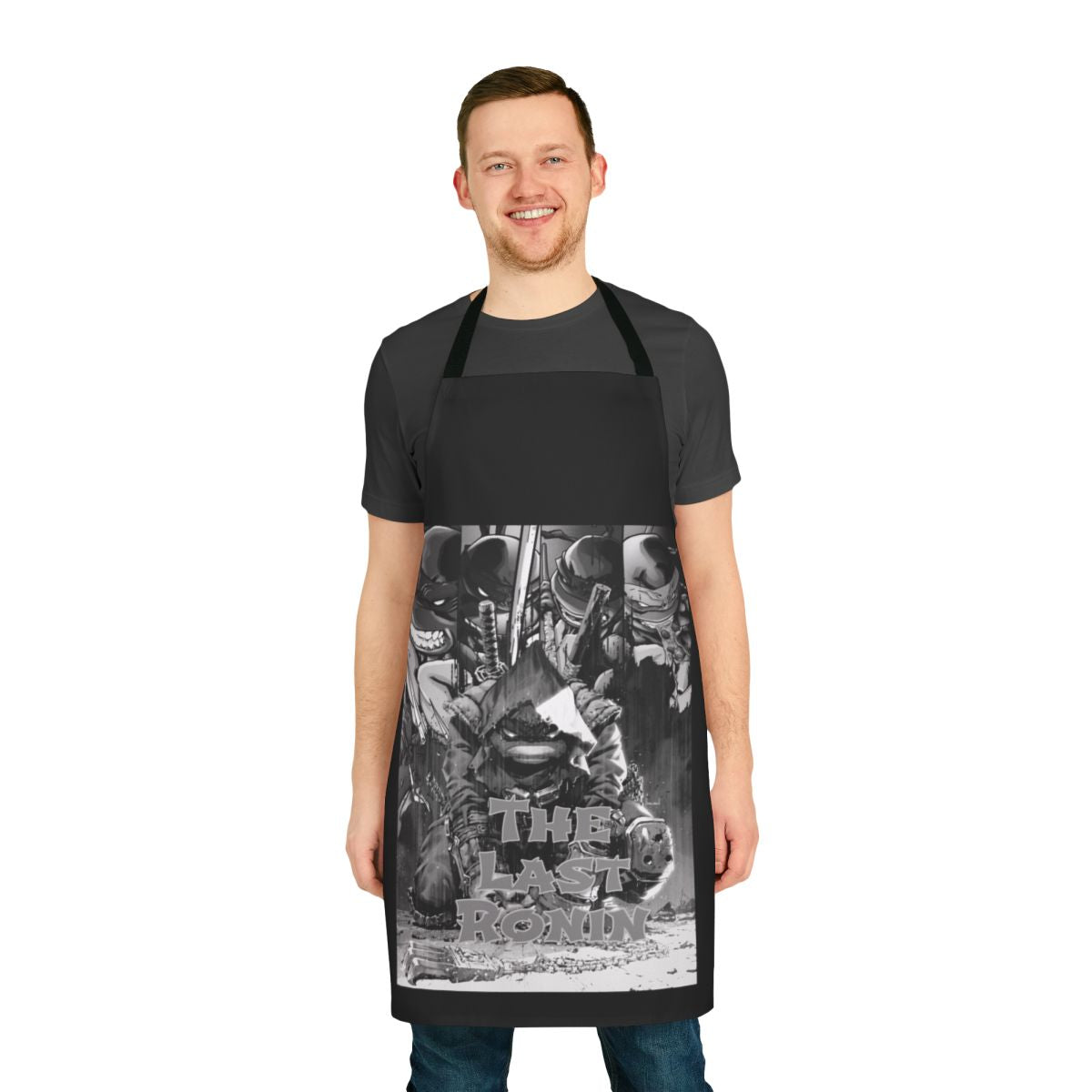 A stylish apron featuring a ninja turtles-inspired design