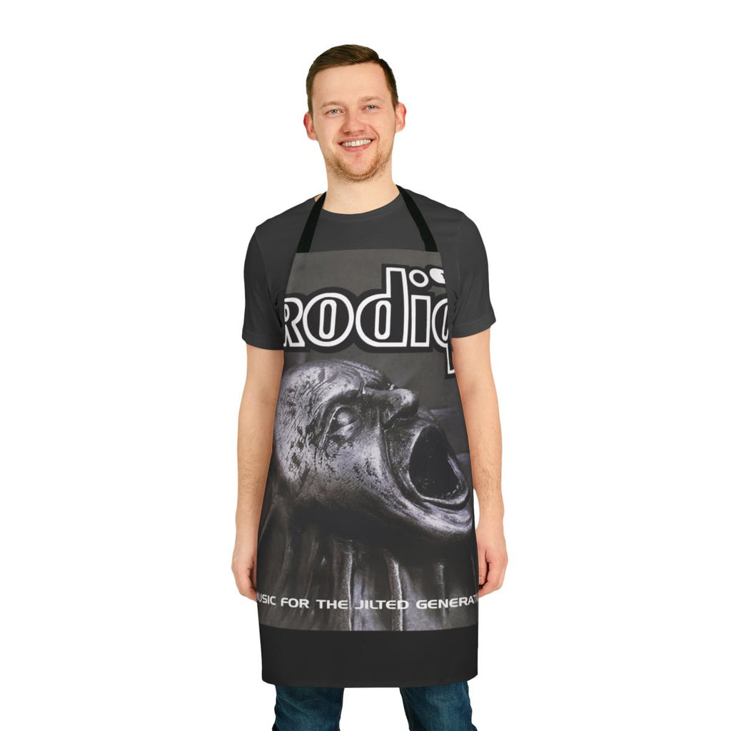Customized apron featuring the iconic album "Music for the Jilted Generation"