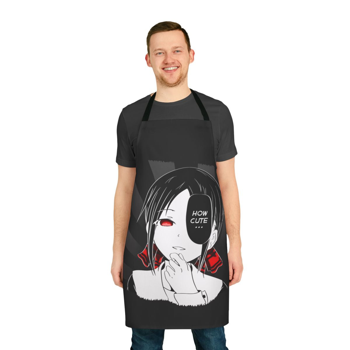 Cute apron design featuring characters from the anime 'Kaguya-sama: Love is War'