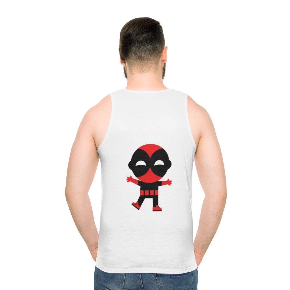 Cute baby superhero graphic on unisex superhero tank top