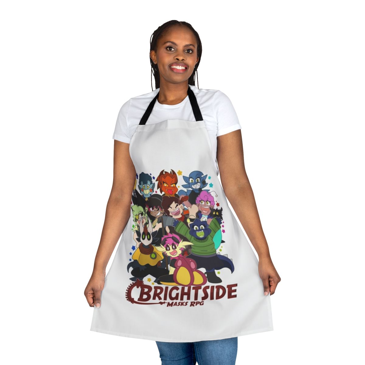 Adorable chibi-style apron for RPG and tabletop gaming fans