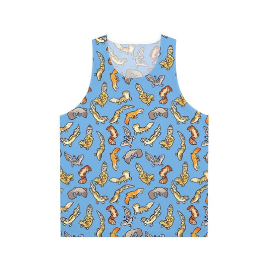 Cute chub gecko pattern unisex tank top
