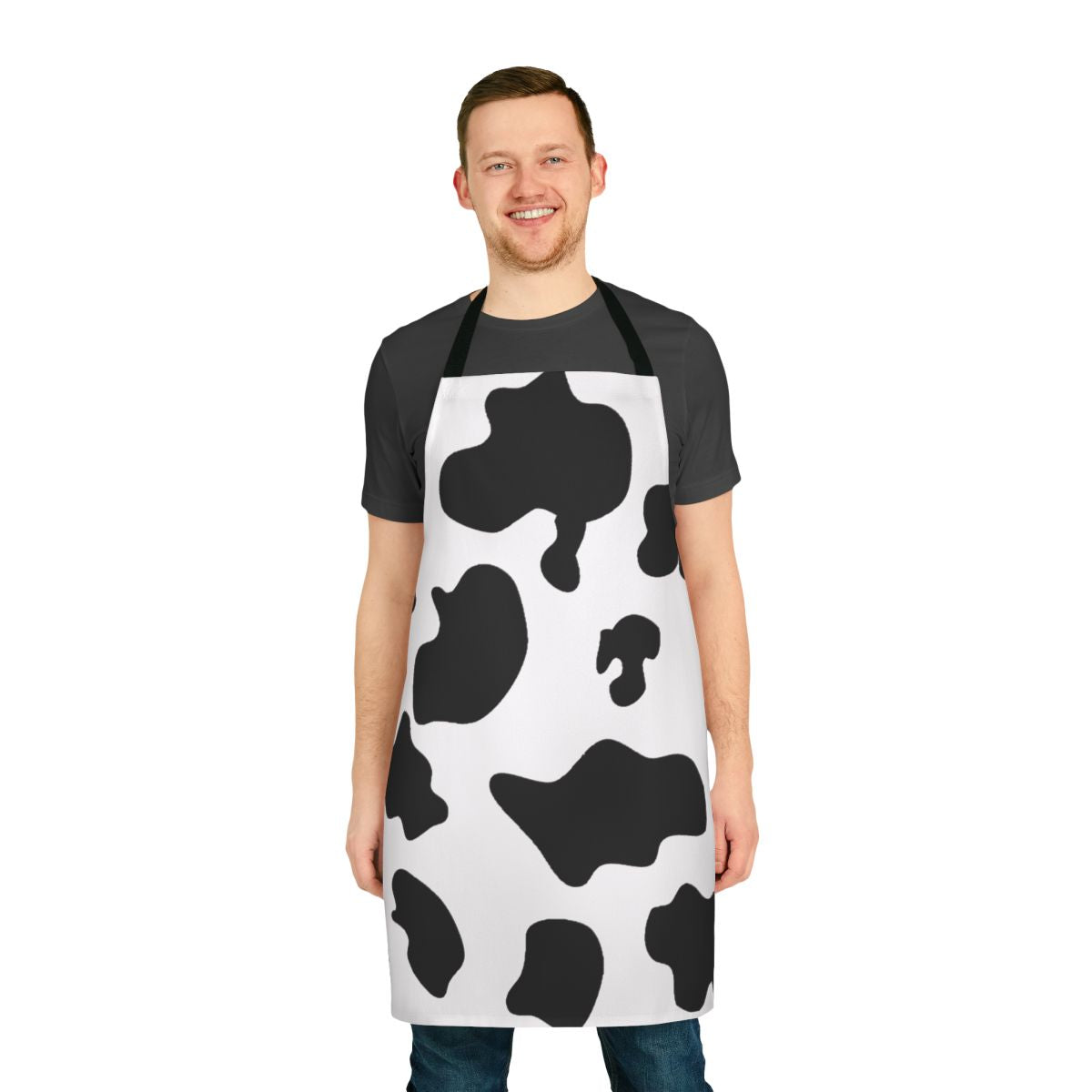 Cow pattern apron with spots and animal print design
