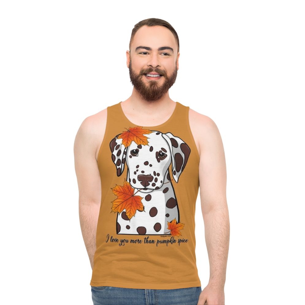 Cute Dalmatian I Love You More Than Pumpkin Spice Unisex Tank Top