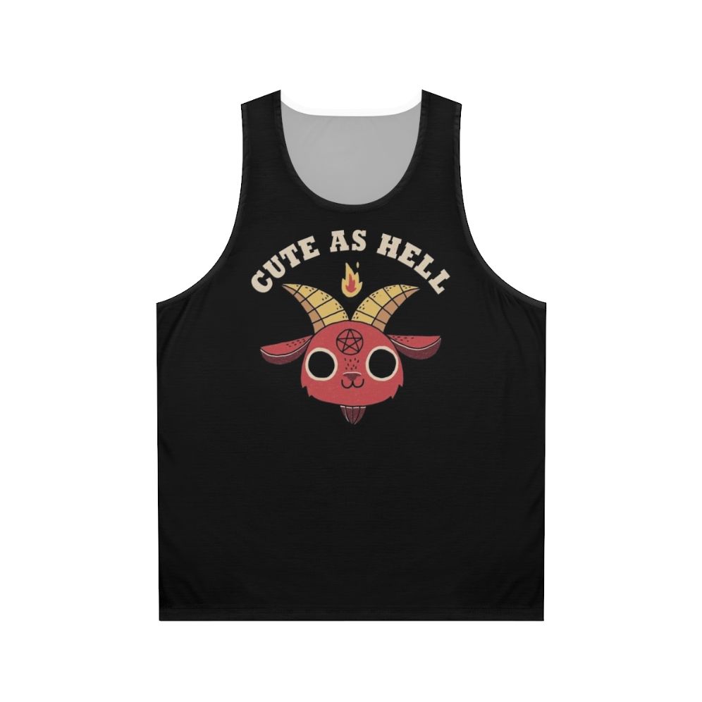 Cute retro-style devil character unisex tank top
