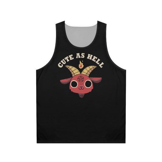 Cute retro-style devil character unisex tank top