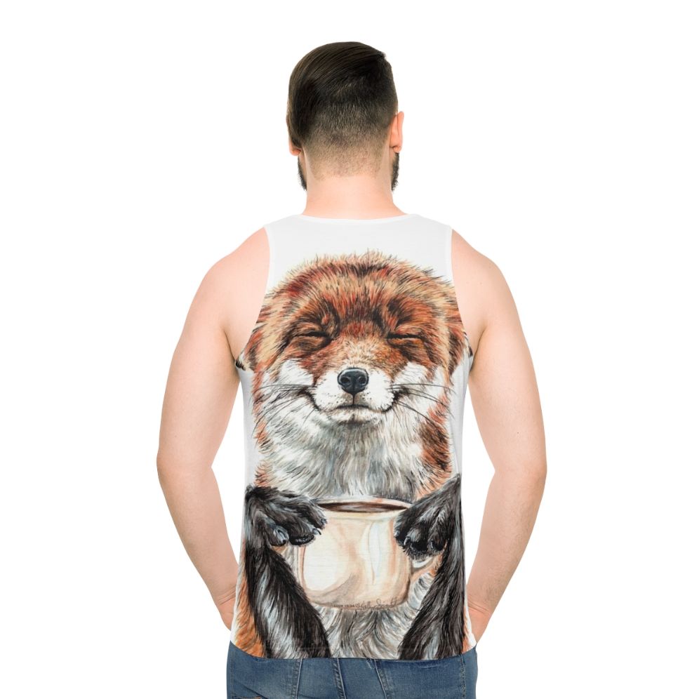 Cute Morning Coffee Fox Unisex Tank Top