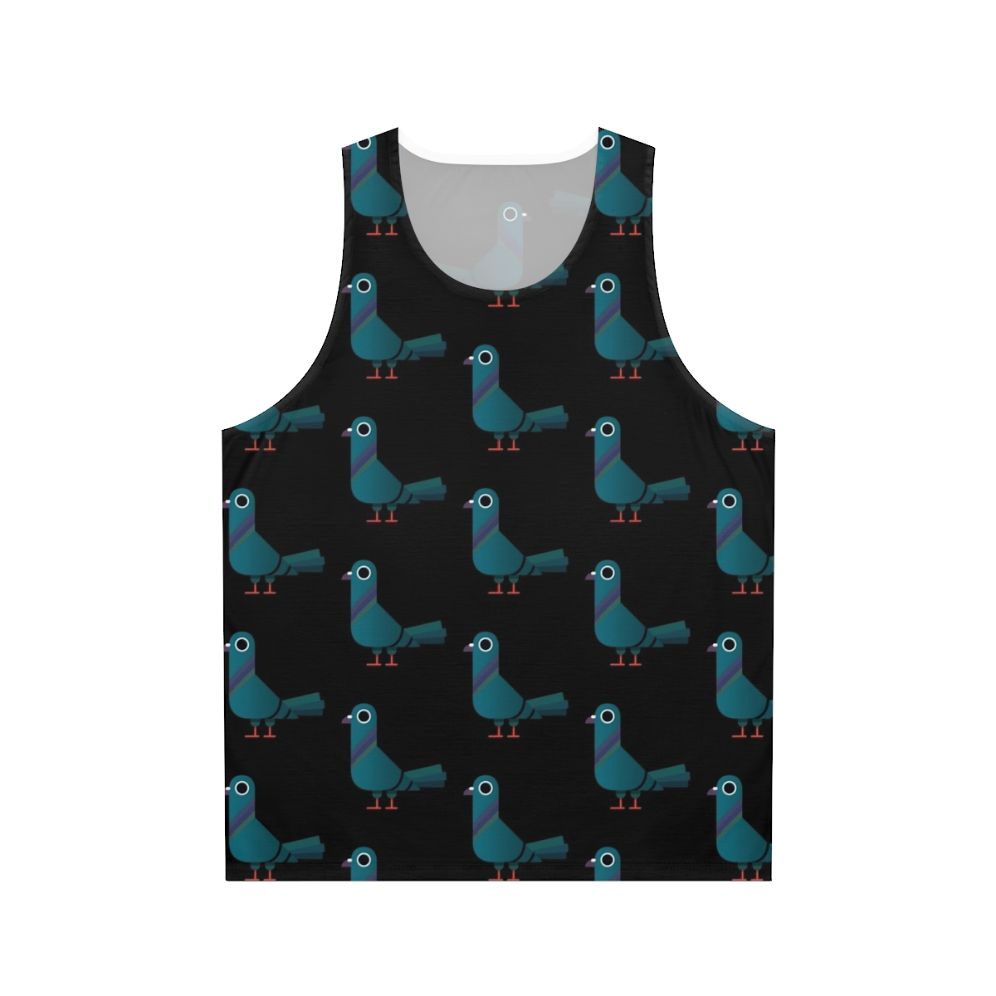 Unisex tank top with a cute pigeon print design