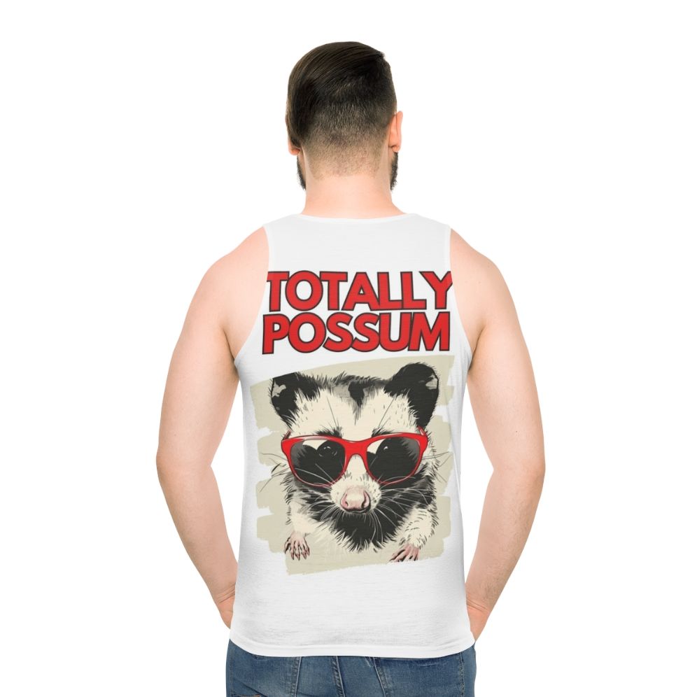 A model wearing a Possum Unisex Tank Top